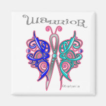 Thyroid Cancer Warrior Celtic Butterfly Fridge Magnets