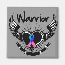 Thyroid Cancer Warrior Fighter Wings Refrigerator Magnet