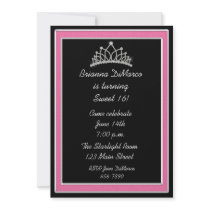 Tiara Black Pink Invitation