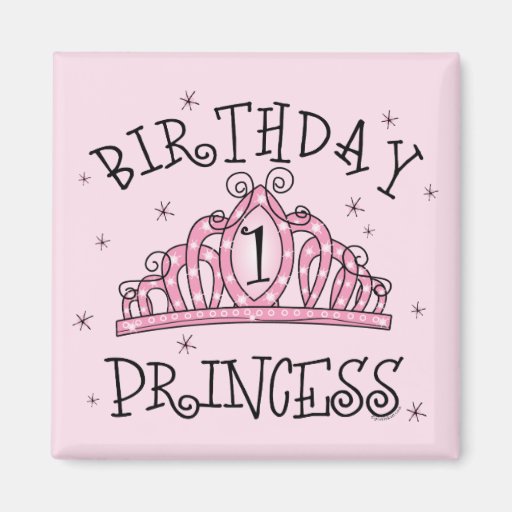 Tiara Princess 1st Birthday Fridge Magnet