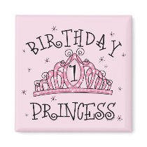 Tiara Princess 1st Birthday Fridge Magnet