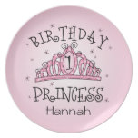 Tiara Princess 1st Birthday Plate