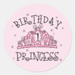Tiara Princess 1st Birthday Stickers