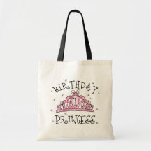 Tiara Princess 1st Birthday Tote Bags