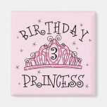 Tiara Princess 3rd Birthday Refrigerator Magnets