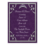 Tiara Purple Silver Invitation