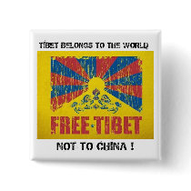 TIBET BELONGS TO THE WORLD Button