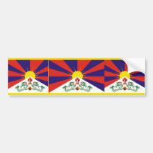 Tibet, China flag Bumper Stickers