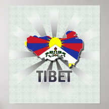 Tibet Flag Map 2.0 Posters
