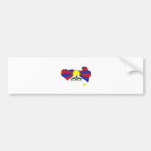 Tibet Flag Map full size Bumper Stickers