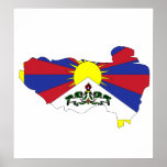 Tibet Flag Map full size Print