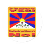 Tibet free and democratic round sticker