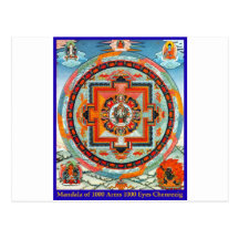 Tibet Mandala Chenrezig of 1000 Arms 1000 Eye Tarjeta Postal