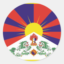 tibet round sticker