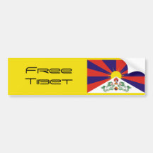 Tibet/Tibetan Flag. Free Tibet Bumper Sticker