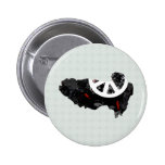Tibet Trendy Peace Sign with Tibetese map Pinback Button