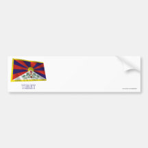 Tibet Waving Flag with Name Bumper Stickers