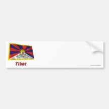 Tibet Waving Flag with Name Bumper Stickers