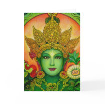 Tibetan Buddhist Goddess Green Tara Face art card