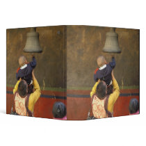 Tibetan Buddhist monk lifting a boy to ring a 3 Ring Binder