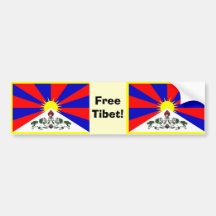Tibetan Flag - Free Tibet! Bumper Stickers