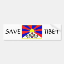 tibetan flag, SAVE, TIBET Bumper Stickers