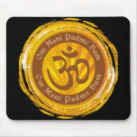 Tibetan Mantra with Aum Symbol Mousepads