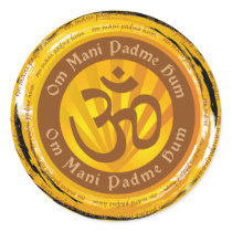 Tibetan Mantra with Aum Symbol