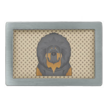 Tibetan Mastiff Cartoon Rectangular Belt Buckle
