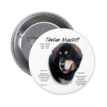 Tibetan Mastiff History Design Buttons
