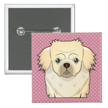 Tibetan Spaniel Cartoon Button