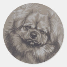 Tibetan Spaniel Round Sticker