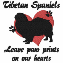 Tibetan Spaniels Leave Paw Prints Embroidered Shirt