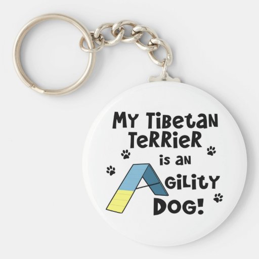 Tibetan Terrier Agility Dog Keychain