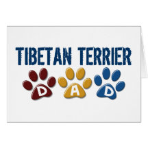 TIBETAN TERRIER Dad Paw Print 1 Cards