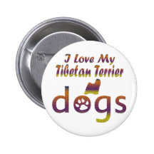 Tibetan Terrier designs Buttons