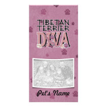 Tibetan Terrier DIVA Customized Photo Card