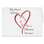 Tibetan Terrier Heart Belongs Greeting Cards