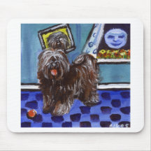 Tibetan terrier senses smiing moon mouse pad
