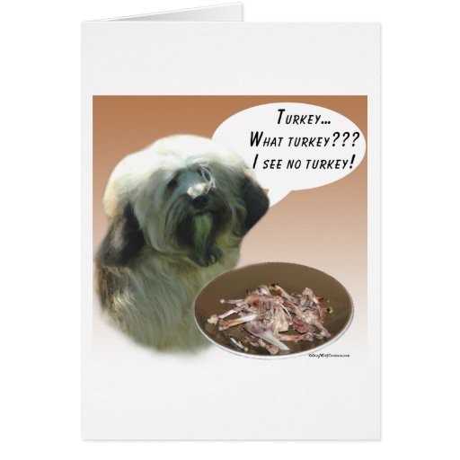 Tibetan Terrier Turkey Card