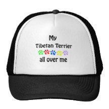 Tibetan Terrier Walks Design Mesh Hats