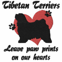 Tibetan Terriers Leave Paw Prints Embroidered Shirt