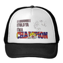 Tibetese and a Champion Trucker Hats