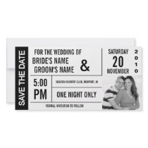 Ticket Design Save the Date Photo Card