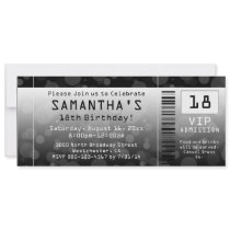 Ticket Invitations, Black + White