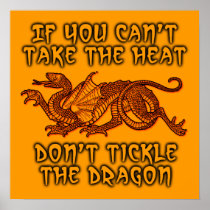 Tickle The Dragon Funny Poster Humour