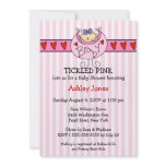 TICKLED PINK Bib Baby Girl Shower Invitations invitations