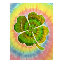 Tie Dye Clover Post Cards