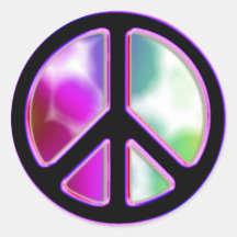 Tie Dye Peace Sign Designs Round Stickers