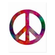 Tie Dye Peace Symbol Postcards